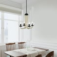 thumbnail image 3 of Leila 18.9 in. 4-Light Indoor Matte Black and Brass Finish Chandelier with Light Kit, 3 of 4