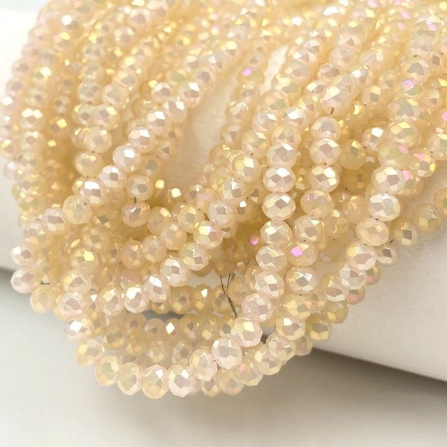 2 3 4 6 8mm Rondelle Flat Faceted Crystal Beads for Jewelry Making Solid Color Loose Spacer Glass Beads Bracelet Necklace DIY