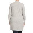 thumbnail image 4 of Pastel by Vivienne Women's Hacci Open Front Cardigan in Plus Size Heather Grey XX-Large, 4 of 4