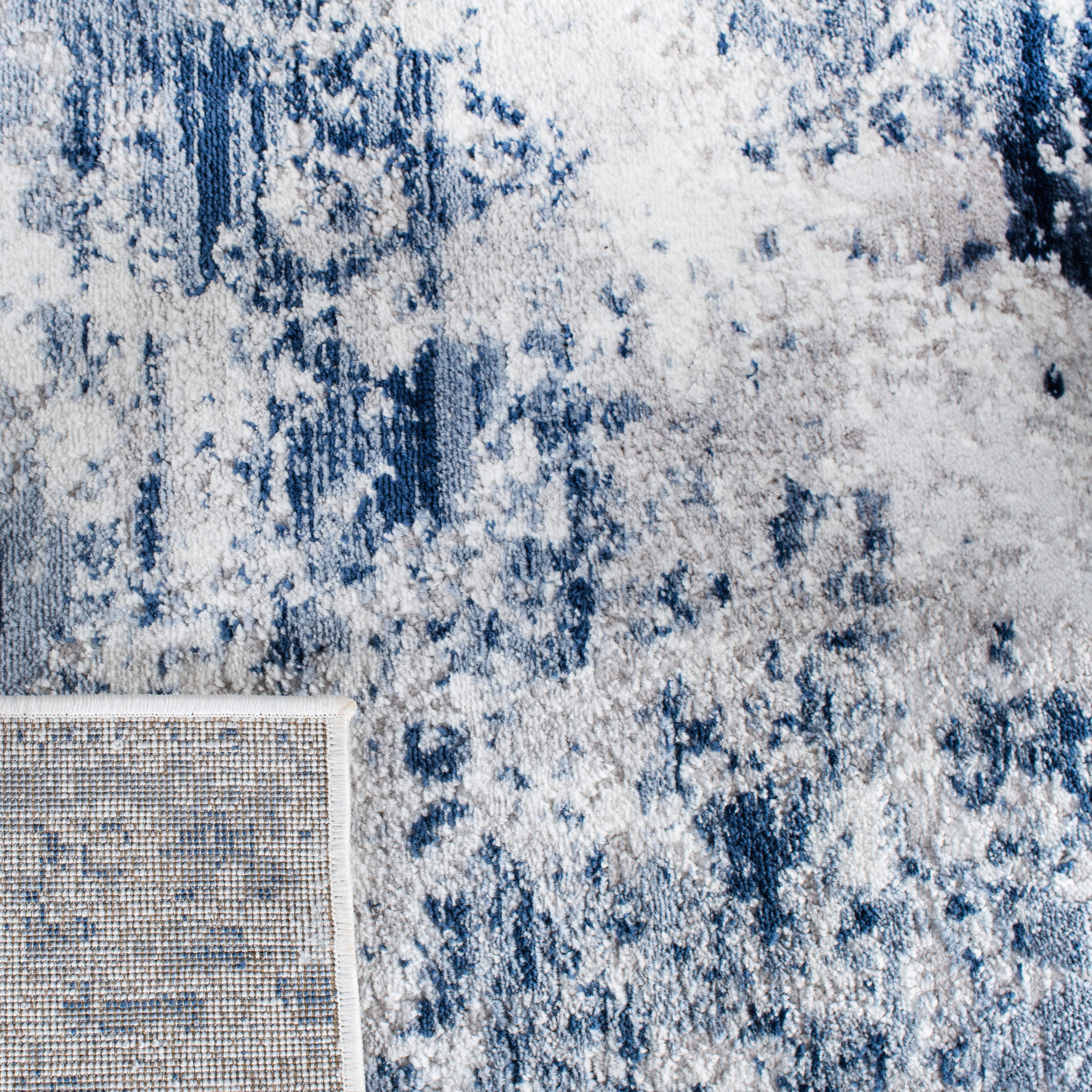 SAFAVIEH Amelia Alastar Abstract Distressed Area Rug, Navy/Gray, 10' x 14'