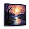 thumbnail image 2 of Designart "Dreamy River Blue and Yellow Mid Century" Mid-century Floater Framed Wall Art Print, 2 of 7