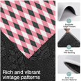 thumbnail image 3 of Pink and Black Argyle Pattern Kitchen Rugs Sets Of 3,Kitchen Runner Rugs Non Skid Washable,Decorative Kitchen Floor Mats for Kitchen,Sink,Laundry,17"x30"+ 17"x47" + 17"x59", 3 of 6