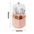 thumbnail image 3 of Caja de almacenamiento para brochas de maquillaje - Organizador de sobremesa de 8 compartimentos para bolígrafos, lápices y materiales de arte, soporte de plástico rosa giratorio de 360 grados, 3 of 8