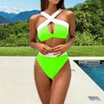 thumbnail image 2 of Sngxgn Bikini Sets for Women Strappy Two Piece Bathing Suits High Waist Tummy Control Swimsuit(Green,XL), 2 of 8