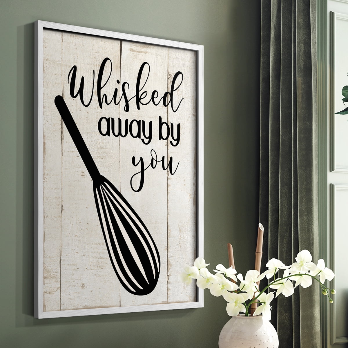 Whisked Away Framed Print in White Solid Wood 8 x 10 Framed Print