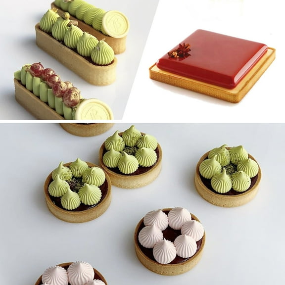 FONDOTIN 5Pcs Metal Tart Rings for Baking Easy Mould Release Molds