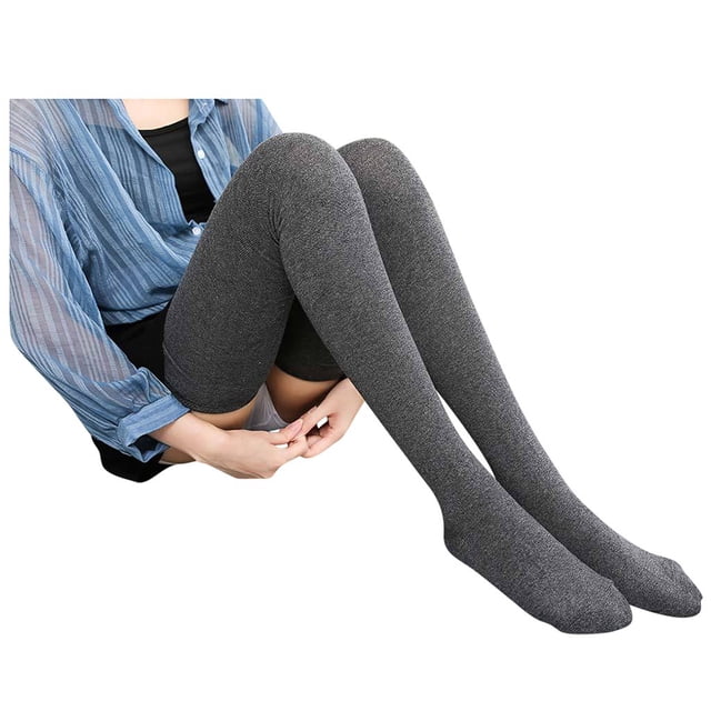 GDREDA Bas de Compression pour Femmes Filles Mode Bas Genoux Unis Bas Bas en Soie Gris,