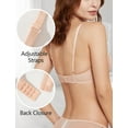 thumbnail image 5 of Aivtalk Women Bra Mesh Underwire Unlined Brassiere See Through Balconette Bra Demi Lingerie Everyday Bras Push Up Adjustable Underwire Nude 80B/36B, 5 of 7