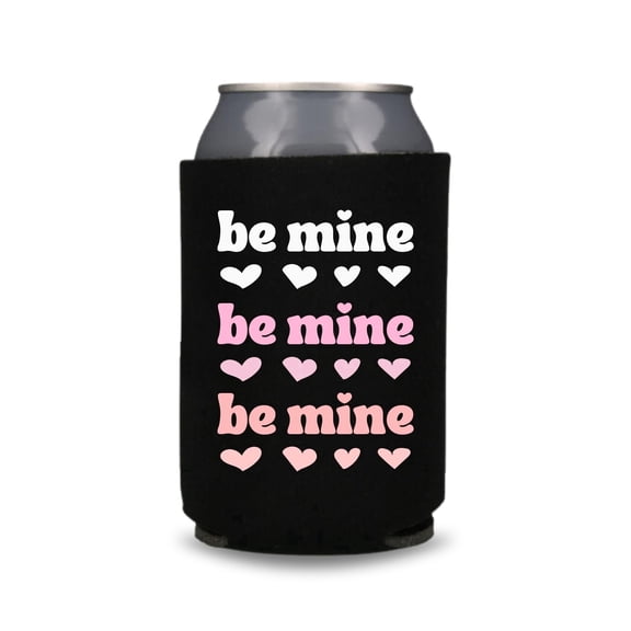 Capital City Commerce Valentine's Beer Cooler, Black, Be Mine Valentine's Day Can Cooler, Drink Accessory, Valentine's Gift for Couples & Heart's Day Gift