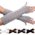 thumbnail image 4 of Dyfzdhu Women Simple Fashion Fall Winter Knitted Hollow Warm Gloves, 4 of 7