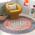 thumbnail image 2 of SAFAVIEH Arizona Merrilyn Oriental Machine Washable Area Rug, Rust/Navy, 6' x 6' Round, 2 of 8