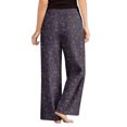 thumbnail image 4 of Pajama Pants with Drawstring Elastic Waist, Geometric Print Sleepwear, Comfortable Straight Leg Loose Lounge Pants for Women, Modern Design,Dark Purple,XL, 4 of 4