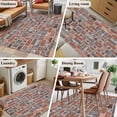 thumbnail image 5 of Area Rug for Living Room, Red Brick Wall Non-Slip Indoor Large Carpet for Bedroom/Dining Room, Vintage Farmhouse Stone Rocks Geometric Print Washable Low-Profile Floor Mat Runner Rugs - 3 x 5 Ft, 5 of 8