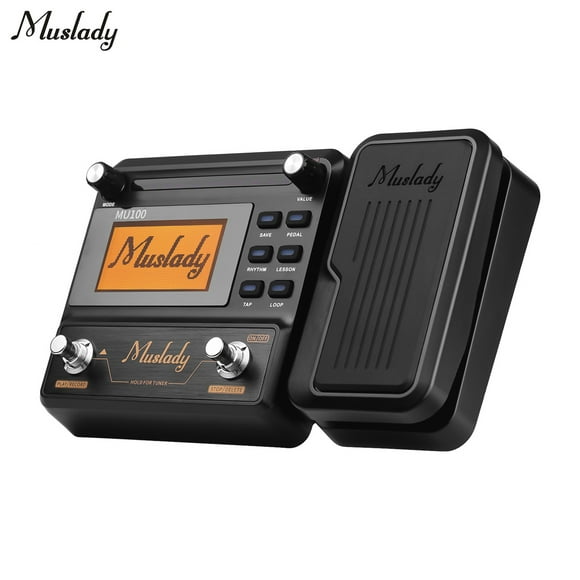 Muslady MU100 Guitar Multi-effects Processor Electric Guitar Effect Pedal Supports 180s Loop Recording Tuner Tap Tempo Rhythm Setting Scale & Chord Lesson Functions