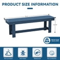 thumbnail image 2 of JUSTLET HDPE Outdoor 2-Person Dining Bench, Durable and Weather-Resistant for Patio, Garden and Balcony Use, Navy, 2 of 8