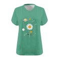 thumbnail image 4 of Jjayotai Womens Plus Size Tops, Boho Floral Short Sleeve V Neck T-Shirt, Casual Summer Wildflower Graphic Tees, Tshirts Shirts for Women Green^3 XXXXL, 4 of 4