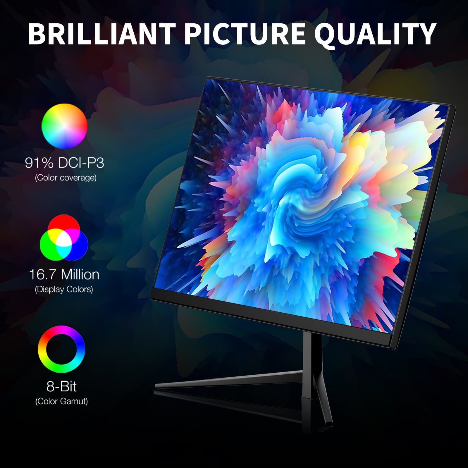 REHISK 24" 180Hz Gaming Computer Monitor FHD 1080P fast 1ms response time FreeSync Compatible G-sync gaming monitors Compatible with HDMI Eye Care Ultra Low-Blue Light
