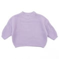 thumbnail image 6 of NAISIBABY Boys Girls Sweater, Long Sleeve Basic Solid Color Round Neck Kids Fall Warm Soft Ribble Knit Tops Purple 7T, 6 of 6