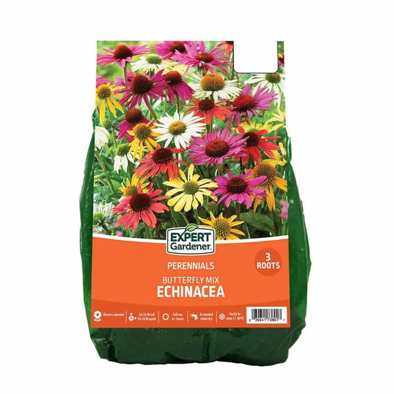 Expert Gardener Echinacea Butterfly Mix Set of 3 Bare Roots, Multi-Color, Perennial, Full Sun