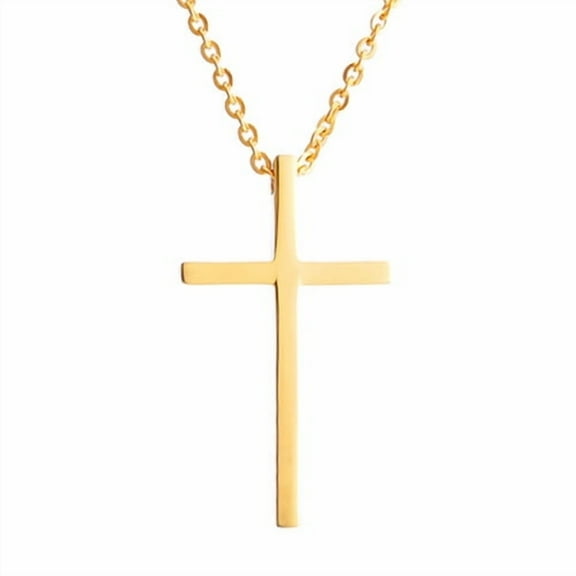 Lordluxury 14k Yellow Gold Necklaces Minimalist Cross style Fashion Chain Necklace for Women Collar Pendant Jewelry