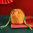 thumbnail image 3 of 2 Pcs Velvet Halloween Pumpkin Candy Gift Bag Plush Trick or Treat Bag Small Drawstring Goodie Bag Halloween Party Favors Supplies, 3 of 6