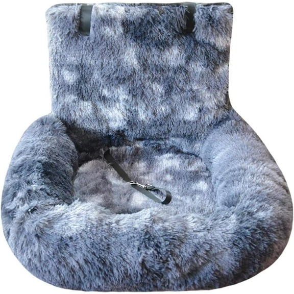 Car Seat Dog Bed with Safety Straps, Fluffy Safety Car Seat for Travel with Thick Cushion for All Cars, Removable and Easy to Clean (D,60*60cm)