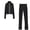 Black, variant on Naughtyhood Women Solid Color Hooded Sweatshirt and pant Tracksuit Sport Suit Matching Sets for Women Gray S