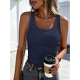 thumbnail image 6 of ANRABESS Womens Sleeveless Scoop Neck Tank Tops 2026 Summer Casual Basic Slim Fit Ribbed Knit Racerback Workout Cami Shirts Navy Blue-M, 6 of 11