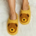 thumbnail image 2 of Rokment Cute Bear Slippers for Women Christmas Fuzzy Memory Foam Animal House Shoes Cozy Warm Winter Fleece Indoor Bedroom Home Slip on Yellow Size 5.5, 2 of 6