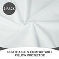 thumbnail image 3 of Bamboo Rayon Fabric Waterproof Pillow Protectors with Zipper, Pillow Covers Set of 2 Zippered Pillow Case Pillow Encasement Soft Breathable ( King, Blue), 3 of 6