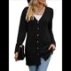 thumbnail image 1 of Cárdigan de Punto Suave para Mujer, Moda Otoño 2025, Abrigo de Larga Abierto con Bolsillos. Negro XXL, 1 of 9