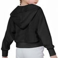 thumbnail image 3 of JUSLIO Girls Hoodies Athletic Zipper Hooded Sweatshirt Fall/Winter Pockets Long Sleeve Tops Sweatshirts Black(5 Years）, 3 of 9