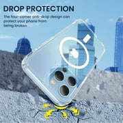 For Apple iPhone 14 Pro Max (6.7) Magnetic Case Compatible with Magsafe Wireless Charger & Card Wallet Transparent Phone Case Cover by Xpression - Clear