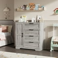 thumbnail image 3 of PIONEERWORKS Armoire Garde-Robe de 43,3 Po H avec 4 Tiroirs et Tringle, Commode Multifonctionnelle avec Placard de Rangement, Armoires de Rangement pour Vêtements pour Chambre, 3 of 9