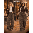 thumbnail image 2 of EMMIOL Women's Vintage Y2K Wide Leg Jeans 90s Baggy Boyfriend Style Denim Pants,High Rise Loose Fit Jeans, 2 of 7