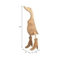 thumbnail image 4 of Duck Figurine for Home Decor - Wooden Sculpture for Bathroom, Office, and Living Room Detail - Handcrafted Bamboo Wood Ornament with Boho Style and Boot Design for Shelf - 21?, Brown, 4 of 16