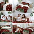 thumbnail image 5 of Christmas Trees Comforter Set Full Size, Xmas Trees Balls Berry Winter Snowflakes Red Black Plaid Soft Bedding Set for Man Woman, 4 Pieces Duvet Cover Set with Fitted Sheet, 2 Pillowcases, 5 of 9