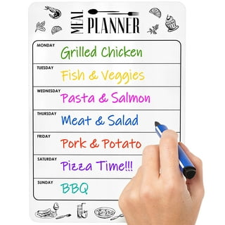 Chalkboard Style Weekly Food Menu Board for Kitchen, 12 inch by 18 inch Tin  Sign Durable, Easy Hanging on Wall Dinner, Daily Chalk Menu Board for
