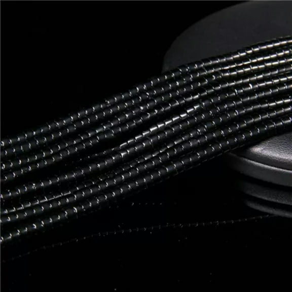 HOOUN 2x4mm Natural Gemstone Heishi Spacer Beads Loose for Jewelry Making DIY 15.5''-Black Agate-2x4mm 150-160pcs