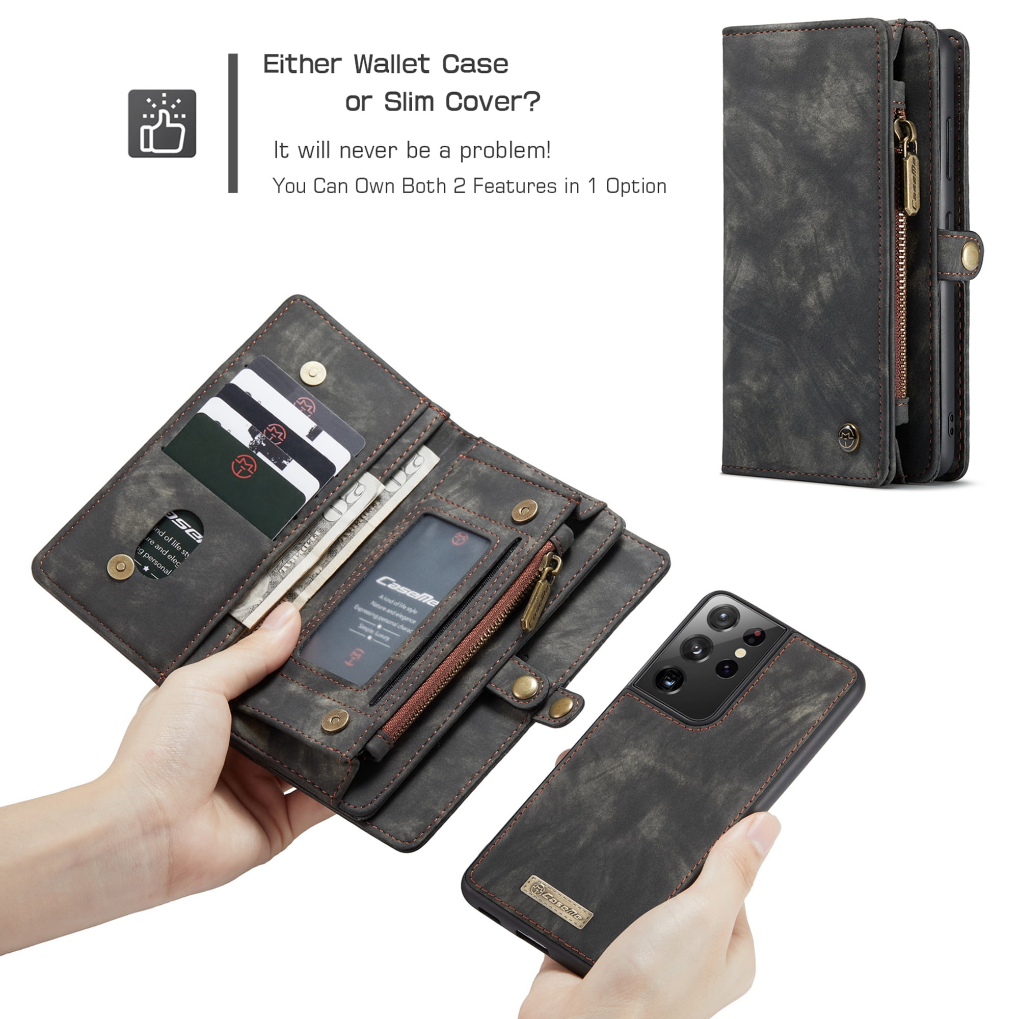 high quality leather wallet card slot case for Samsung galaxy S20 21 22 23  Plus Note 10 20 Ultra - Fittedcases