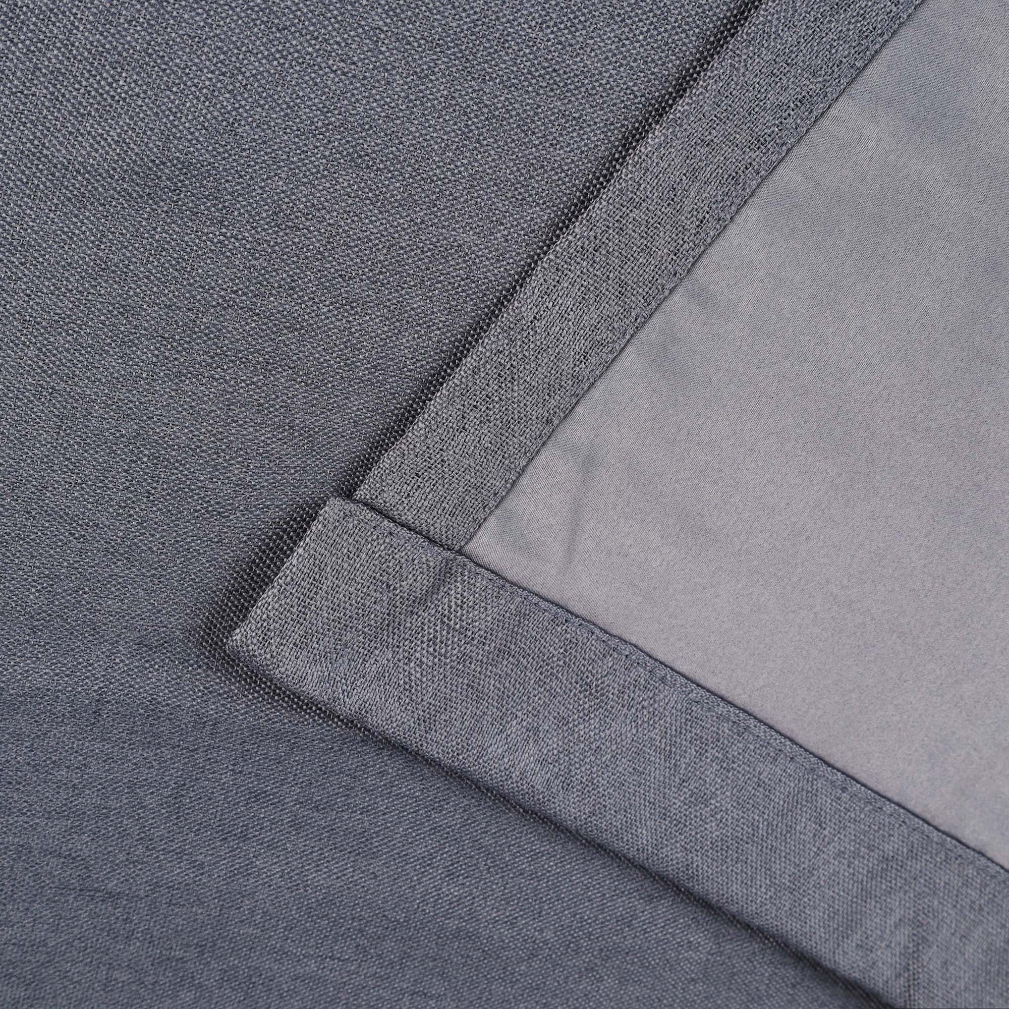 Superior Linen Blackout Curtains Set of 2, Grommet Header Curtain Panel Pair, Charcoal, 42"W x 63"L