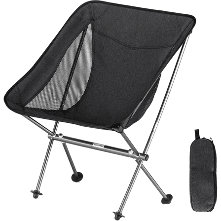 YL05 Camping Chair, Ultralight Portable Camp Chair with Storage Bag, Compact Folding Beach Chair for Backpacking Hiking Fishing Picnic