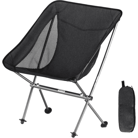 YL05 Camping Chair, Ultralight Portable Camp Chair with Storage Bag, Compact Folding Beach Chair for Backpacking Hiking Fishing Picnic