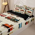 thumbnail image 3 of Castle Fairy Whimsical Steam Train Zipper Twin Comforter Sets with Fitted Sheet and 2 Pillowcases,Classic Locomotive Zipper Bedding Set for Bedroom,Red Orange Green,4-Piece,Black Reversible, 3 of 6