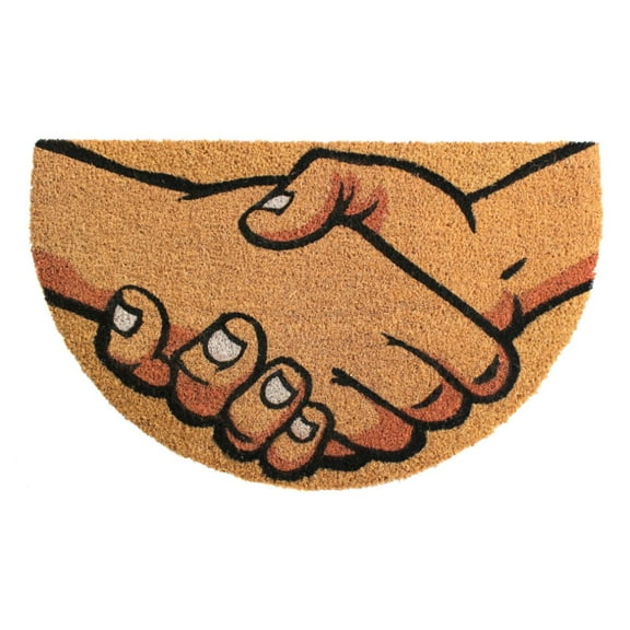RugSmith Natural Machine Tufted Hand Shake, 18" x 30",Natural