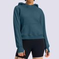 thumbnail image 2 of Fashion Hoodie for Womens Pullover Plus Size Loose Casual Solid Color Round Neck Long Sleeved Sweatshirt, 2 of 6