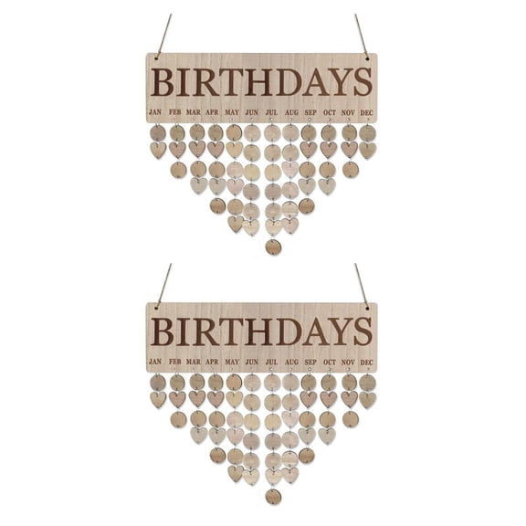 Advancent Calendario de cumpleaños Rastreador de madera para colgar en la pared Artesanías decorativas Placa Decoraciones Regalos de Type3 NO3