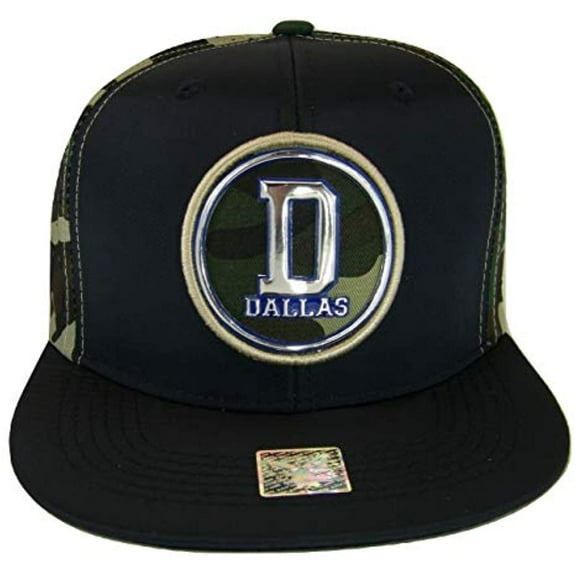 Dallas Men's Patch Style Breathable Snapback Baseball Cap (Navy/Camo)