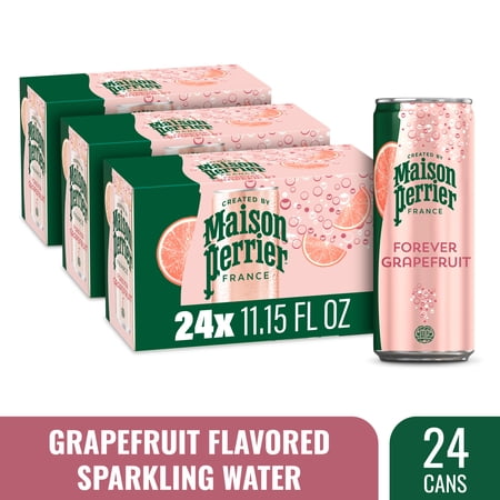 Maison Perrier Forever Grapefruit Flavored Sparkling Water, 11.15 FL OZ Cans, 8 Count, 3 Pack 33.477 fl oz