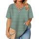thumbnail image 5 of Tops de Manga Corta de Tamaño Más de las Mujeres, Blusas de Cuello en V Impresas de Verano de Moda para Uso Casual, Diario Y de Fiesta, 5 of 7